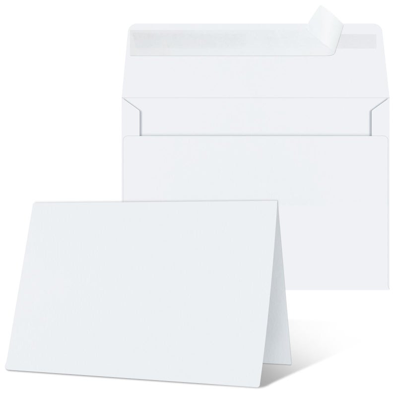 GoClimber Blank Cards and Envelopes 4x6, 25 Pack White Invitation Cardstock with Envelopes Self-Seal, Blank Greeting Cards for DIY, Invitations, Wedding, Photos - Image 1